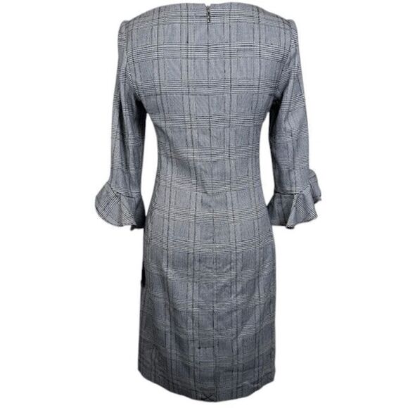 NWT Karl Lagerfeld 3/4 Tulip Sleeve Houndstooth Plaid Sheath Dress Size 2 - Picture 6 of 16